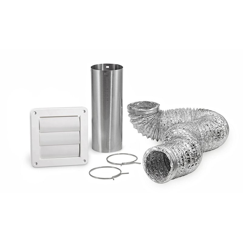 Lambro 1377W Wall Louvered Vent Kit, Plastic, White, 5-Piece