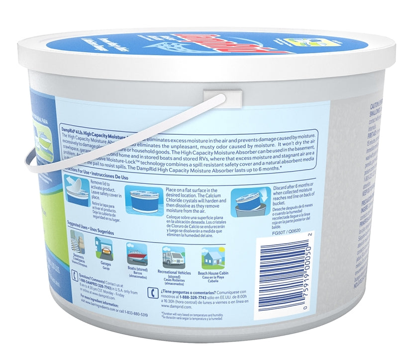 DampRid FG50FFESB Moisture Absorber, 2 lb Bucket, Pellet, Pack of 2