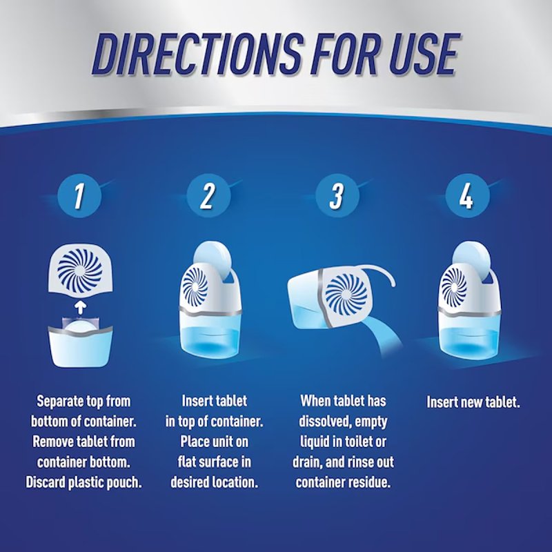 DampRid FG97FSSB Drop-In Tab Moisture Absorber Refill, 15.8 oz Tablet, Solid, Fresh