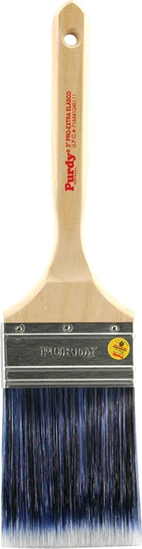 Purdy 144100730 Trim Brush, Natural Hardwood Handle, 3 in W, Flat Brush, Nylon/Polyester Bristle, Fluted Handle