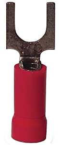Gardner Bender 20-111 Spade Terminal, 600 V, 22 to 18 AWG Wire, #4 to 6 Stud, Vinyl Insulation, Red
