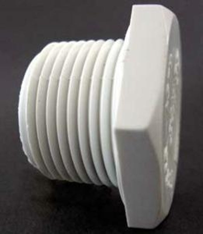 Xirtec 140 435624 Pipe Plug, 1 in, MPT, PVC, White, SCH 40 Schedule