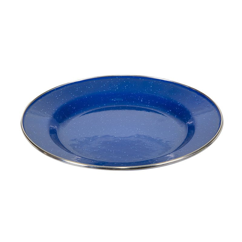 Stansport 15741 Dinner Plate, 10-1/4 in Dia, 10 in L, 10 in W, Stainless Steel, Blue, Enamel