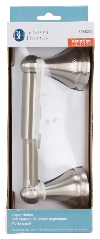 Boston Harbor L5056-13B-10-3L Paper Holder, Polypropylene/Zinc, Brushed Nickel, Wall