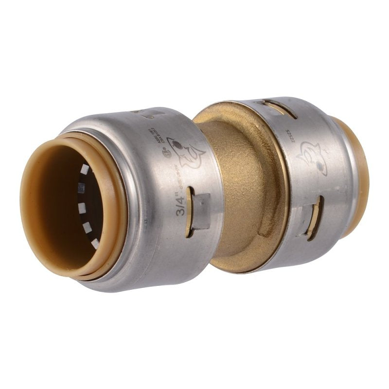 SharkBite Max Series UR016A4 Pipe Coupling, 3/4 in, Brass, 250 psi Pressure