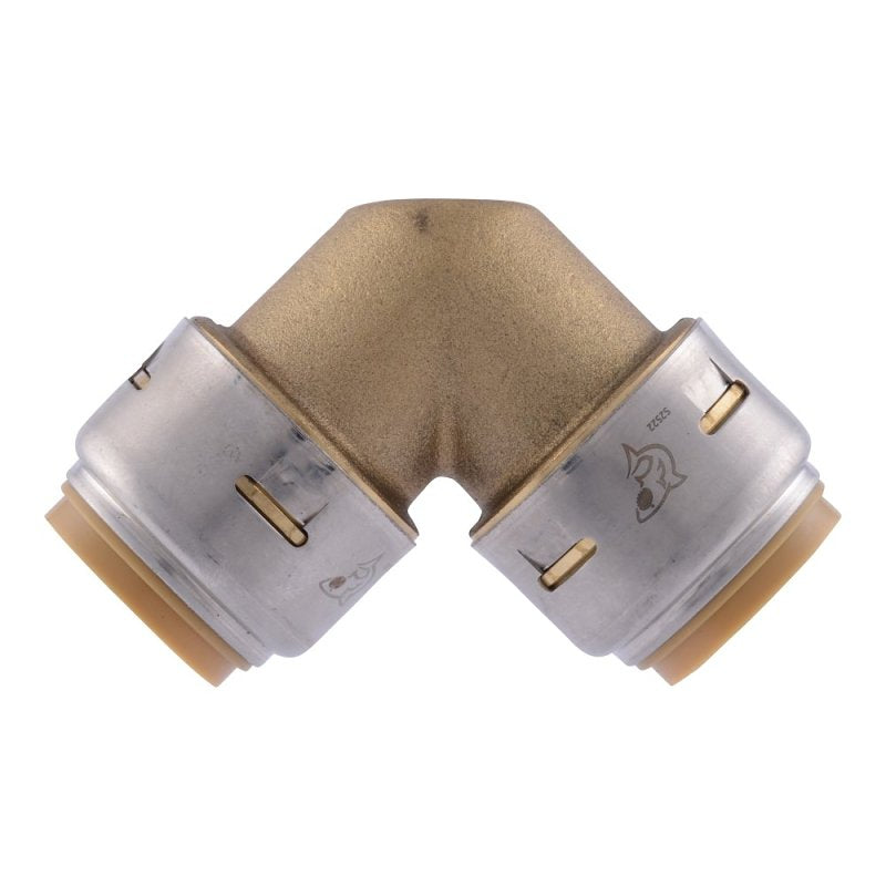 SharkBite Max Series UR256A Pipe Elbow, 3/4 in, 90 deg Angle, Brass, 250 psi Pressure