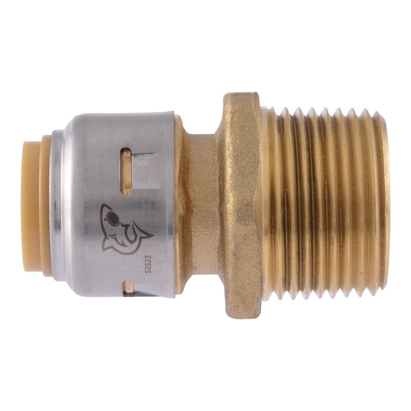 SharkBite Max Series UR116A Pipe Coupling, 1/2 x 3/4 in, Brass, 250 psi Pressure