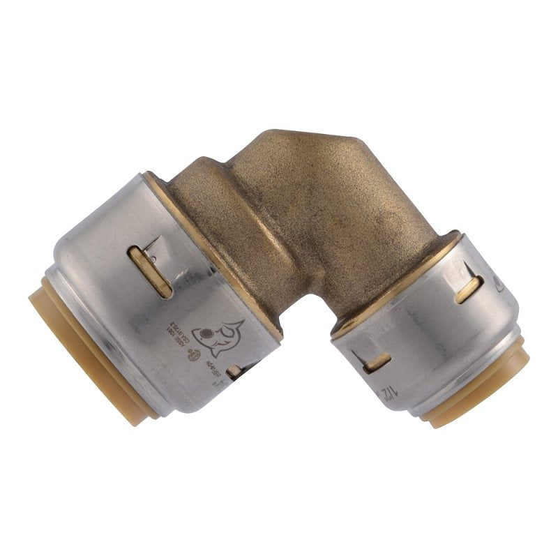 SharkBite UR274A Reducing Elbow, 3/4 x 1/2 in, Brass, 200 psi Pressure