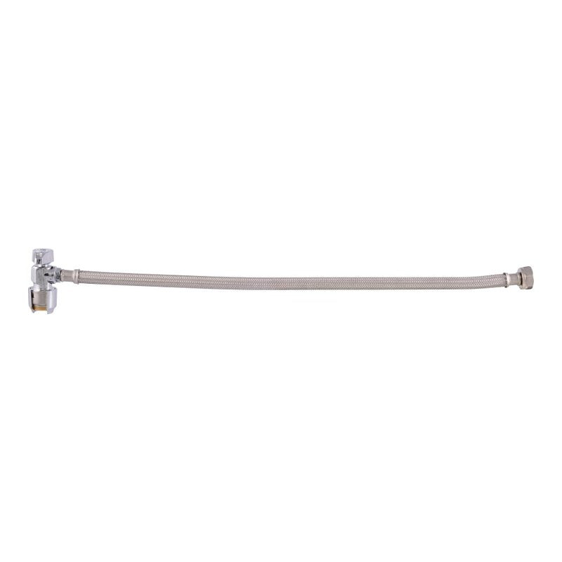 SharkBite UR24657Z Faucet Connector with Stop Valve, 1/2 in Inlet, FIP Inlet, 1/2 in Outlet, PTC Outlet, 20 in L