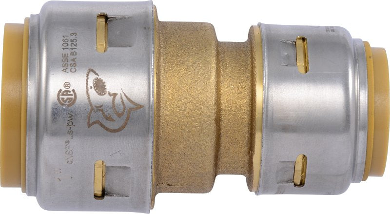 SharkBite Max Series UR060A Reducing Coupling, 1 x 3/4 in, Brass/Stainless Steel, 400 psi Pressure