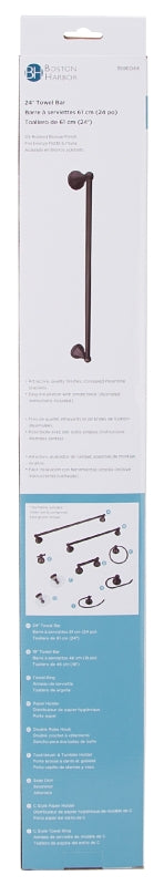 Boston Harbor L5024-50-103L Towel Bar, 24 in L Rod, Oil-Rubbed Bronze, Surface