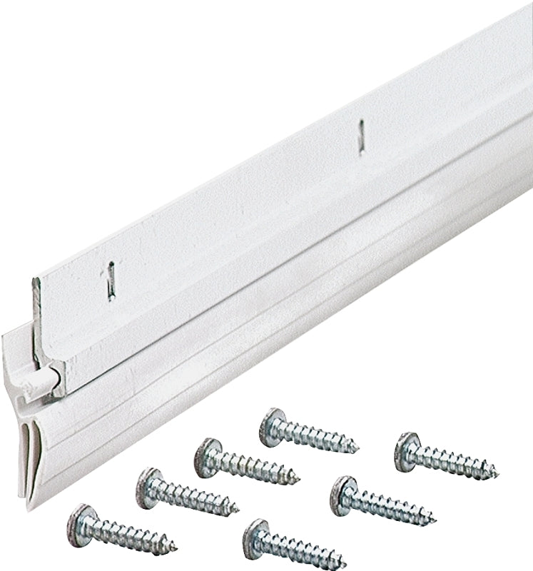 M-D 05215 Door Sweep, 36 in L, Vinyl Insert, Includes: Screws, White Insert Color