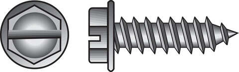 HILLMAN No. 6 X 3/8 in. L Slotted Hex Washer Head Sheet Metal Screws 100 pk