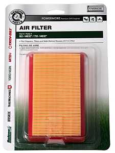 MTD Genuine Parts 490-200-M075 Air Filter, 1.88 in H x 6.63 in W x 9.25 in D
