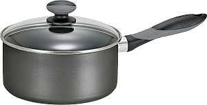 Mirro MIR-A7972184M Sauce Pan with Glass Lid, 1 qt Capacity, Aluminum, Thumb Rest Handle