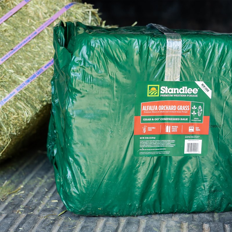 Standlee Premium Alfalfa 1500-20021-0-0 Horse Supplement, Compressed Bale, 50 lb Bale