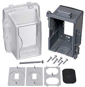 Red Dot CKPL Cover, Lockable, 6-5/32 in L, 4-11/16 in W, Rectangular, 1-Gang, Polycarbonate, Clear