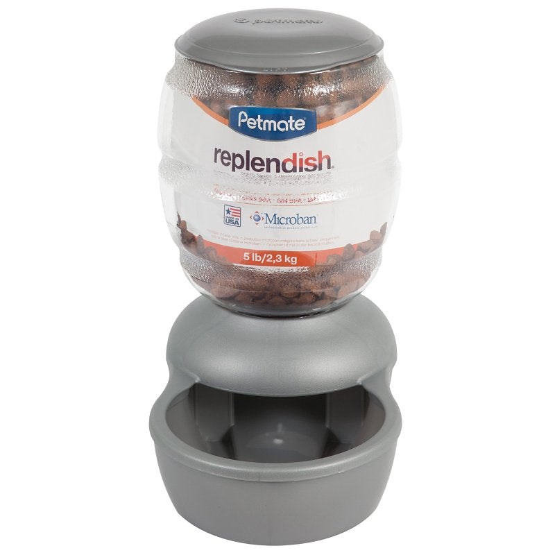 Aspenpet 24491 Pet Feeder, 5 lb Volume, Plastic, Bleached Linen