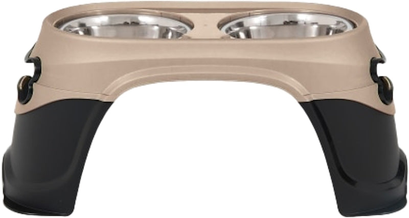 Petmate Easy Reach Diner 23479 Feeder and Waterer, XL, 12 cup Volume, 2-Compartment, Plastic/Stainless Steel