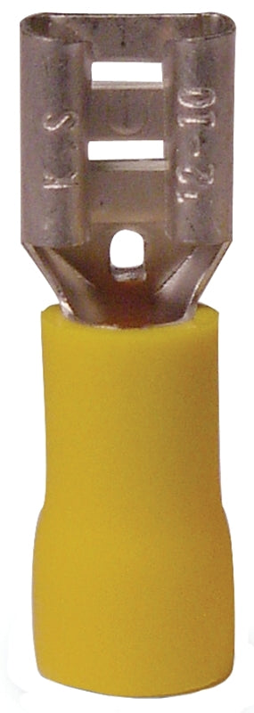 Gardner Bender 20-145F Disconnect Terminal, 600 V, 12 to 10 AWG Wire, 1/4 in Stud, Vinyl Insulation, Yellow, 16/PK