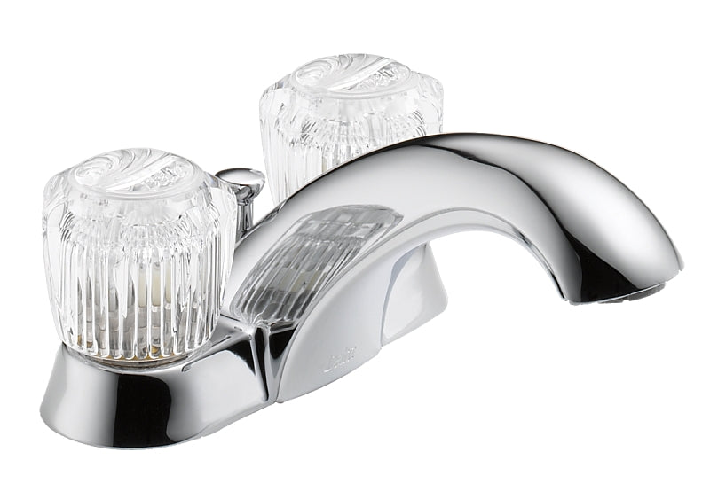 Delta Classic Series 2522LF Centerset Bathroom Faucet, 1.2 gpm, 2-Faucet Handle, 3-Faucet Hole, Brass, Chrome-Plated