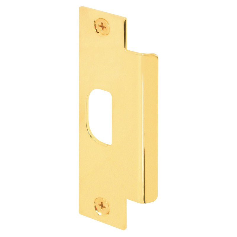 Defender Security U 9428 Strike Plate, 4-7/8 in L, 1-1/4 in W, Steel, Brass