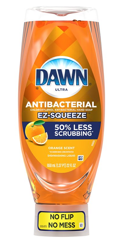 Dawn 52068 Antibacterial Hand Soap, 22 fl-oz Bottle, Liquid, Orange, Clear Orange, Pack of 8