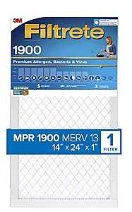 Filtrete UA23DC-4 Air Filter, 24 in L, 14 in W, 13 MERV, 1900 MPR, For: Air Conditioner, Furnace and HVAC System, Pack of 4