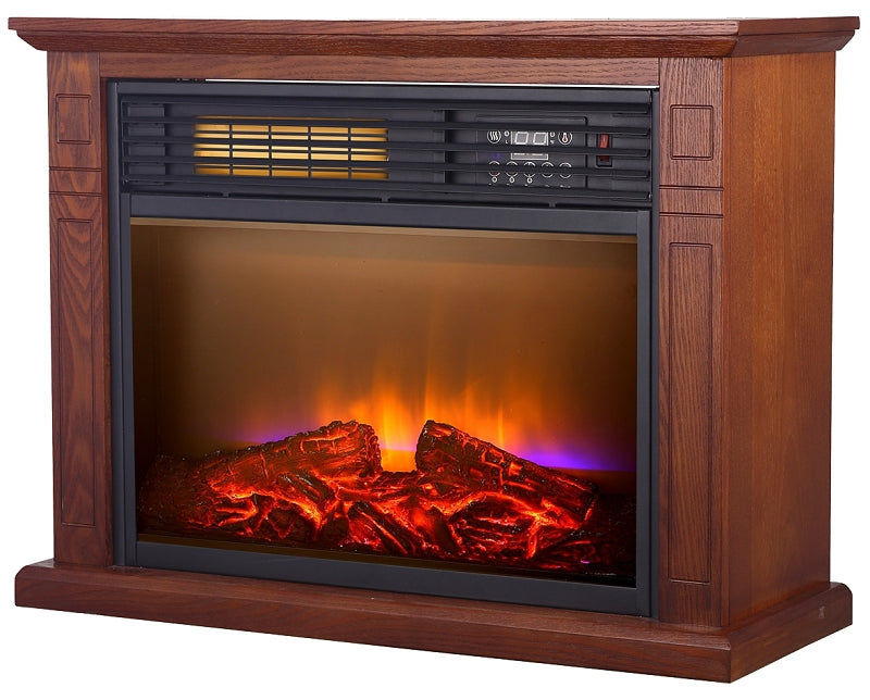 Comfort Glow Electric Fireplace, 750/1500 Watt, 3 Quartz Elements, Vintage Oak