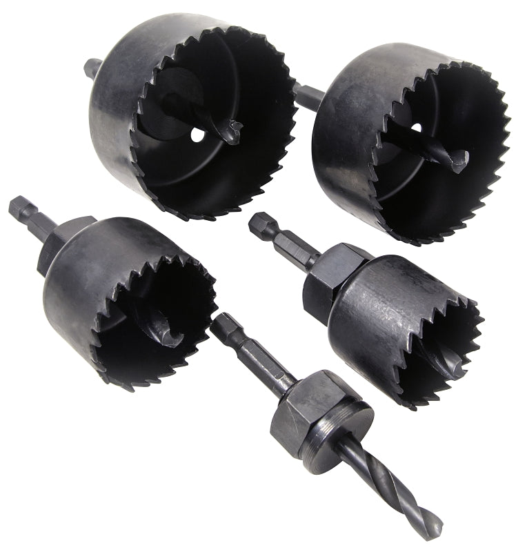Vulcan 988091OR Hole Saw Set with Arbor Hanger, HCS, Black