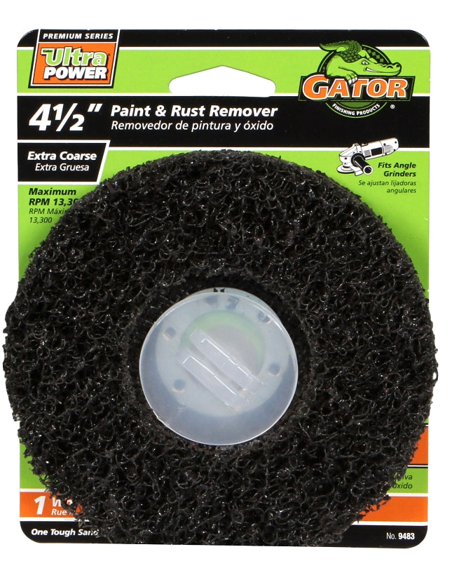 Gator 9483 Sanding Disc, 4-1/2 in Dia, 4-1/2 in Arbor, 60 Grit, Coarse, Silicon Carbide Abrasive