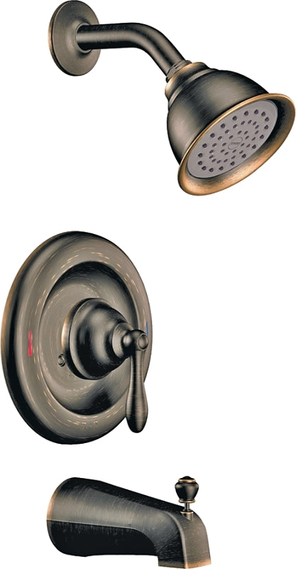 Moen Caldwell Series 82496EPBRB Tub and Shower Faucet, 1.75 gpm Showerhead, 1-Spray Setting, Diverter Tub Spout, Yes