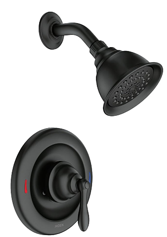 Moen Posi-Temp Caldwell 82495 Series 82495EPBL Tub/Shower, 1.75 gpm, 4 in Showerhead, Metal, 1-Spray Setting