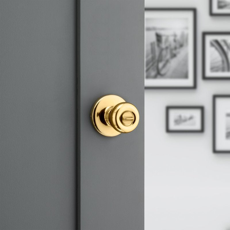 Kwikset 300T 3 6AL RCS V1 Privacy Lockset, Bell, Tylo Design, Polished Brass, Zinc, Gold, Reversible Hand