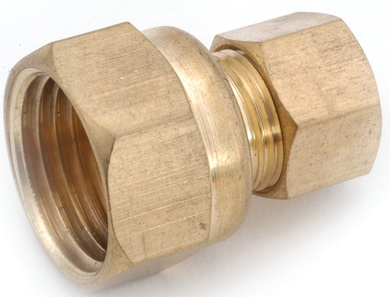 Anderson Metals 750066-1412 Pipe Connector, 7/8 x 3/4 in, Compression x Female, Brass, 75 psi Pressure