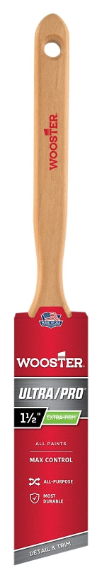 Wooster Ultra/Pro 4153-1-1/2 Paint Brush, 1-1/2 in W, Extra-Firm Brush, 2-7/16 in L Bristle, Nylon Bristle, Sash Handle