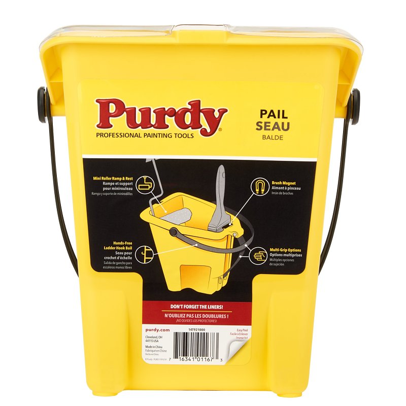 Purdy 14T921000 Painter's Pail, 1 qt, Plastic, Yellow