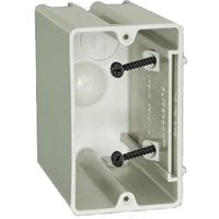 Sliderbox SB-1 Electrical Box, 1-Gang, 2-Outlet, 1-Knockout, 1/2 in Knockout, PVC, Beige/Tan, Screw, Wall Mounting
