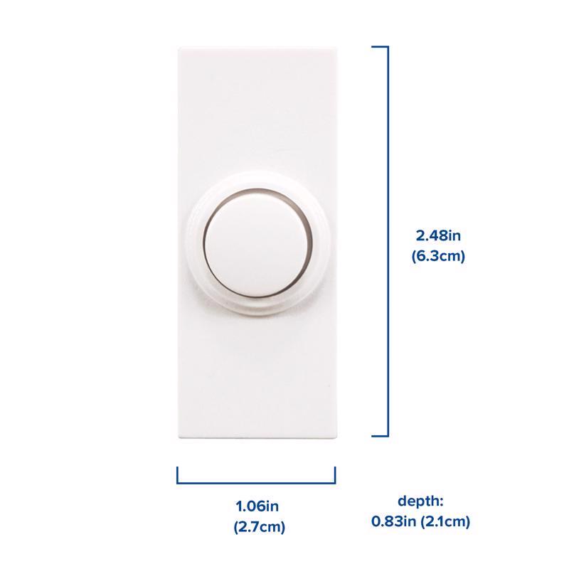 Heath Zenith White Plastic Wireless Pushbutton Doorbell