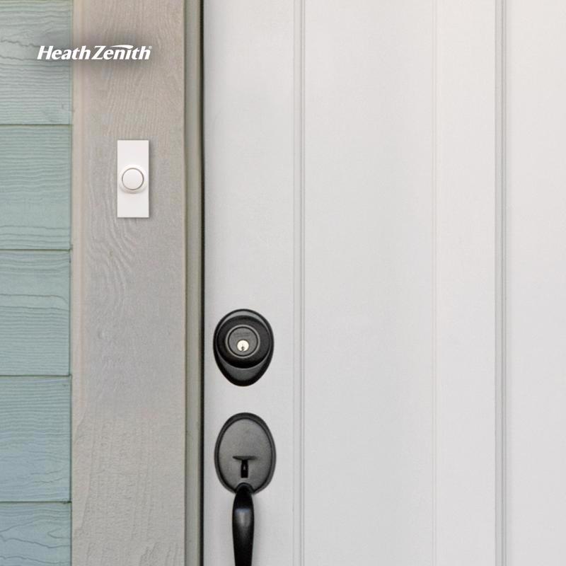 Heath Zenith White Plastic Wireless Pushbutton Doorbell