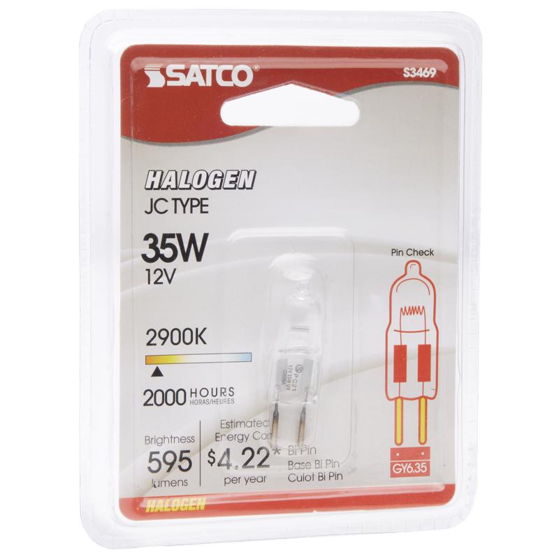 Satco 35 W T4 Specialty Halogen Bulb 595 lm Warm White 1 pk, Pack of 12