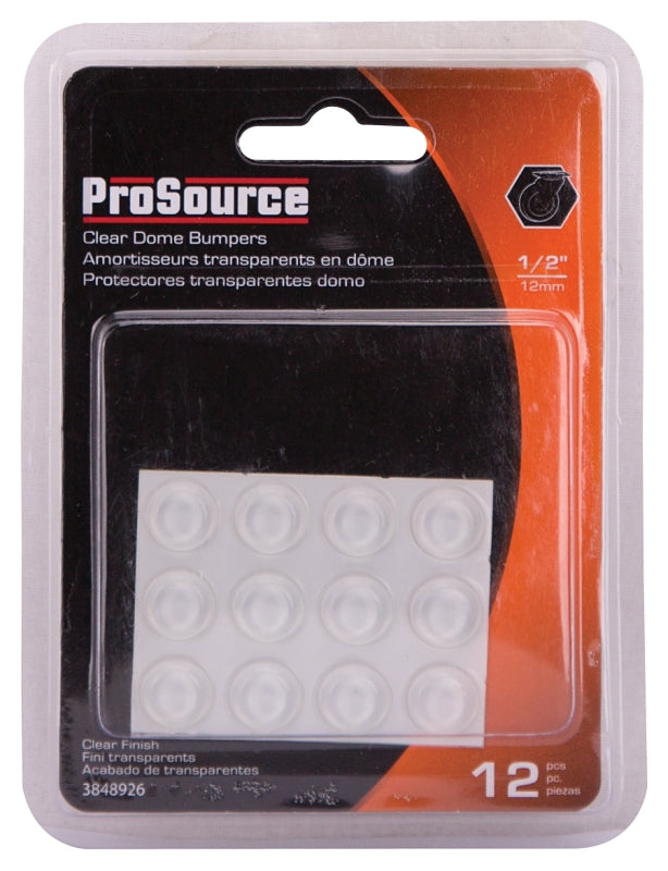 ProSource FE-50762A-PS Furniture Bumper Pad, 1/2 in, Dome, Polyurethane