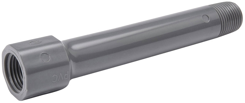 B & K 413-120 Coupling Nipple, 1/2 in, Male x Female Thread, 12 in L, Gray, SCH 80 Schedule, 150 psi Pressure