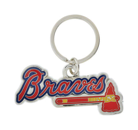 HILLMAN MLB Tempered Steel Silver Split Ring Keychain, Pack of 3