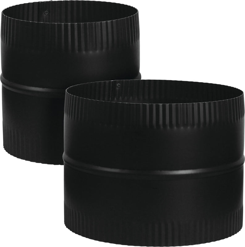 Imperial BM0047 Connector Union, 6 in, 4 in L, 24 ga Thick Wall, Steel, Black, Matte