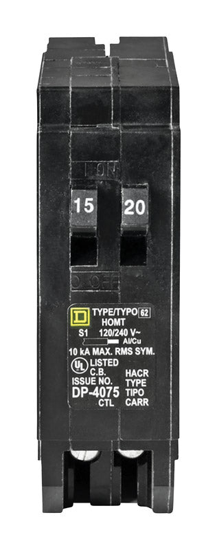 Square D 15/20 amps Tandem Single Pole Circuit Breaker