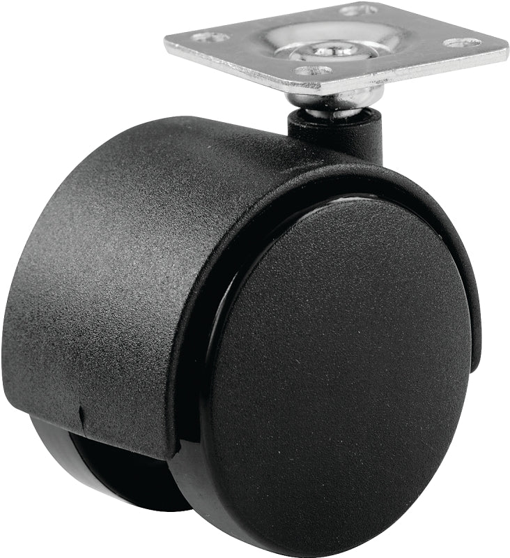 Shepherd Hardware 9417 Caster, 2 in Dia Wheel, Nylon/Urethane Wheel, Black, 75 lb