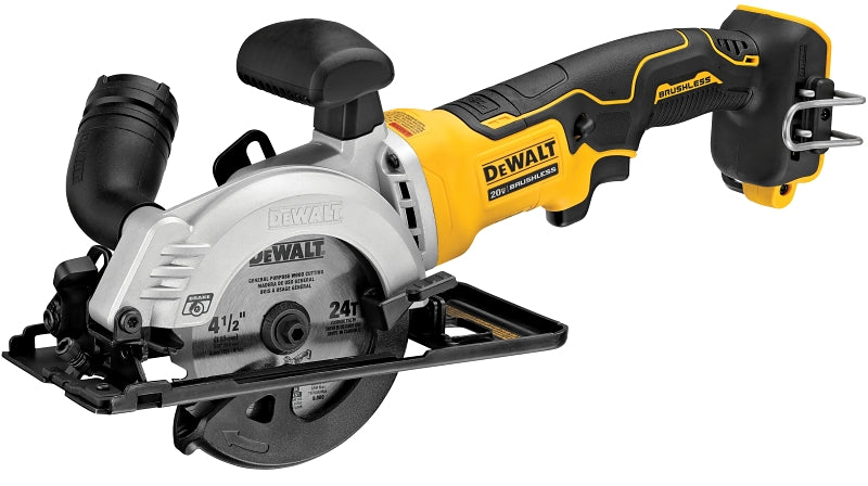 DEWALT DCS571B Circular Saw, Tool Only, 20 V, 4-1/2 in Dia Blade, 45, 90 deg Bevel