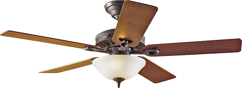 Hunter 53057/22459 Ceiling Fan, 4696 cfm Air, 5-Blade, Medium Oak/Walnut Blade, 3-Speed