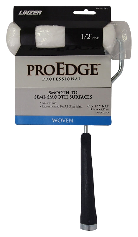 Linzer PRO EDGE MT102-11 6IN Mini Roller with Frame, 1/2 in Nap, Fabric Cover, Threaded Handle, 6 in L Roller, Pack of 6